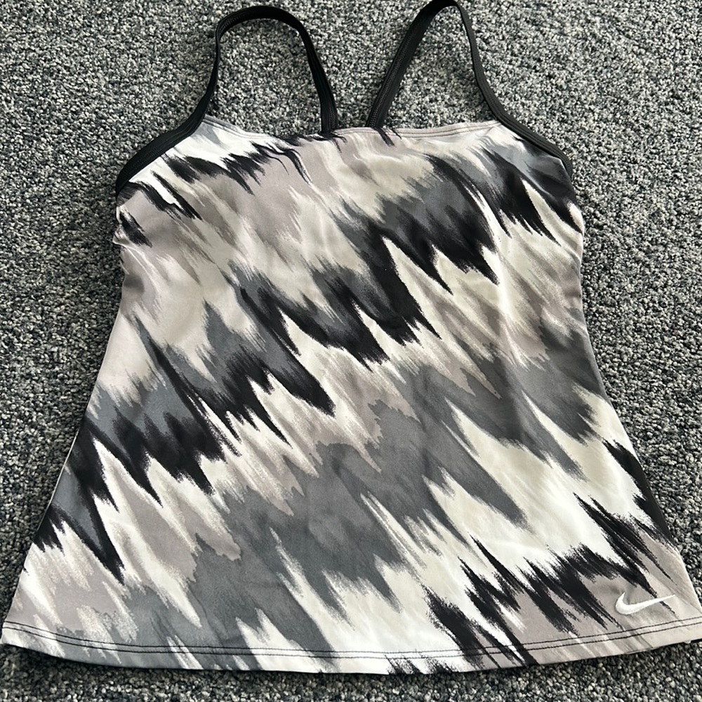 Nike tankini, women’s medium, black and gray tie dye